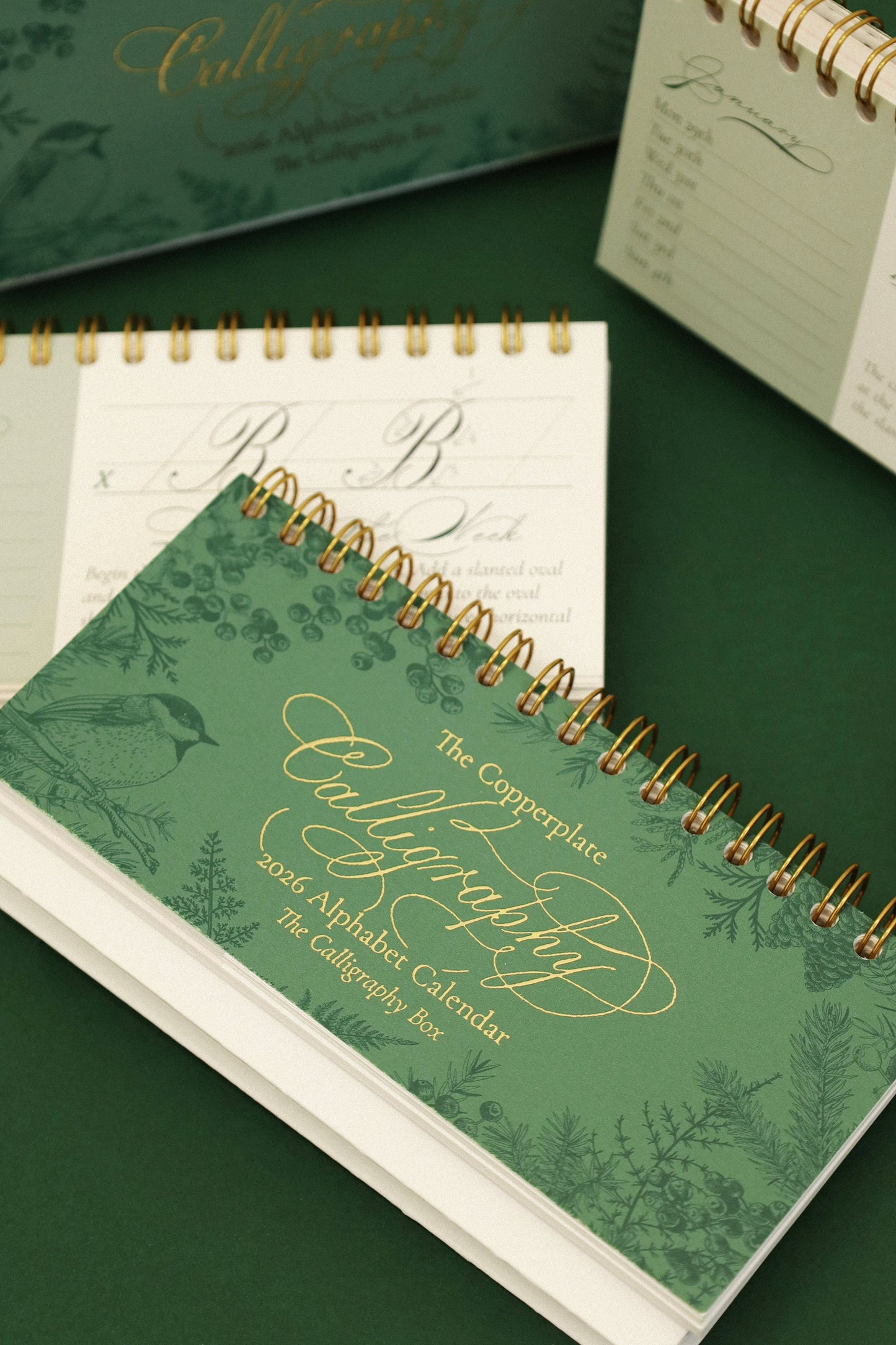 Copperplate Alphabet Desk Calendar 2026