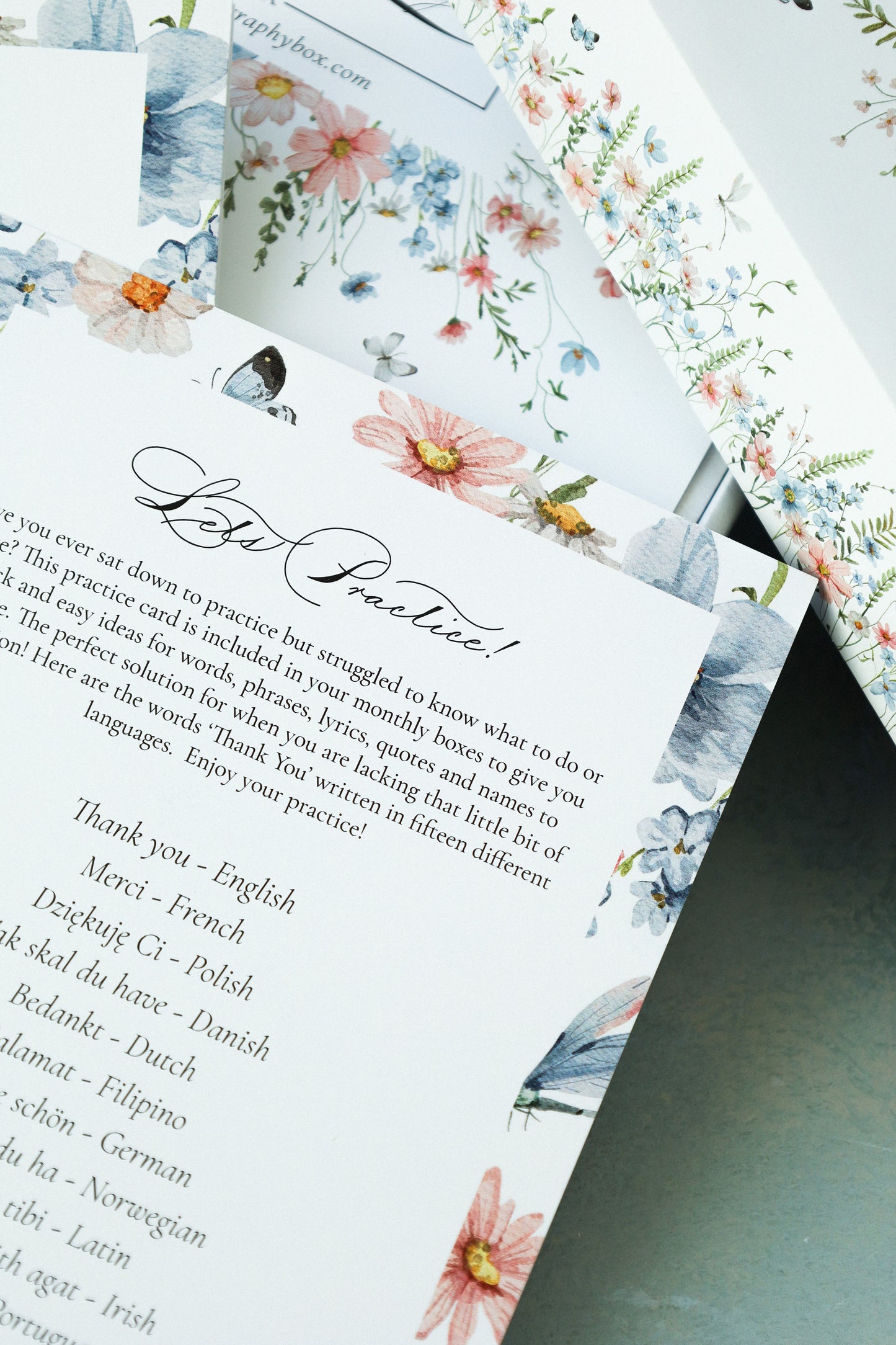 Thank you card design box