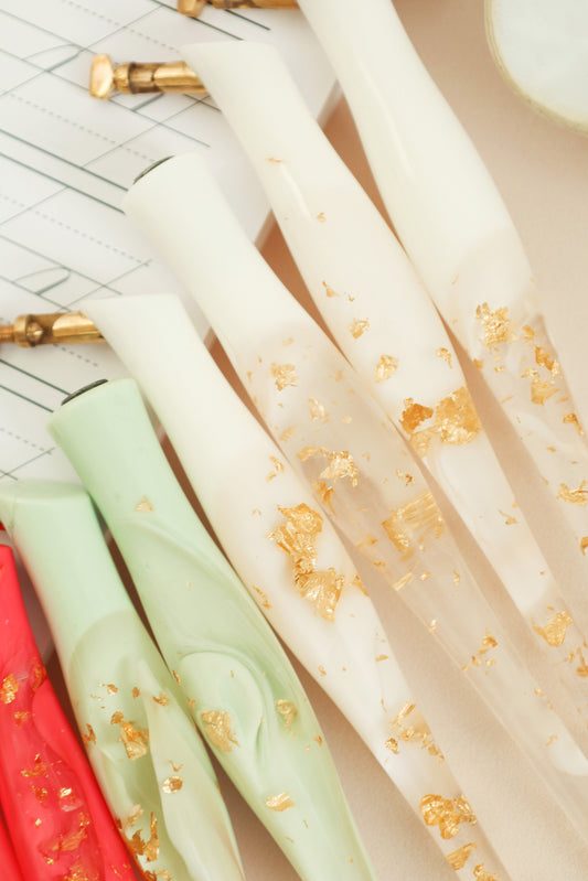 Coloured Gold Leaf Resin Pen