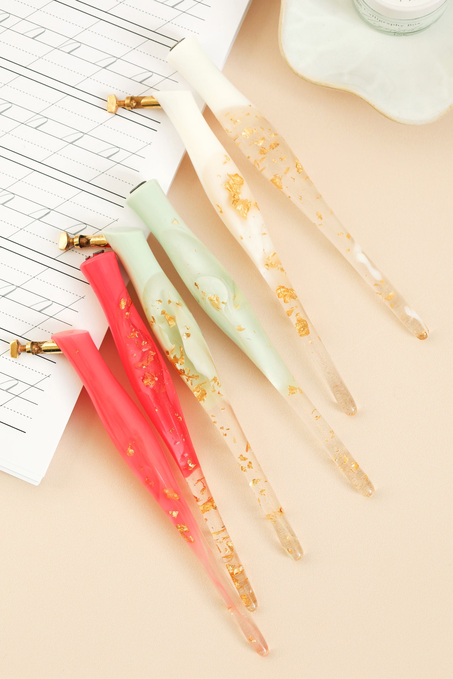 Coloured Gold Leaf Resin Pen