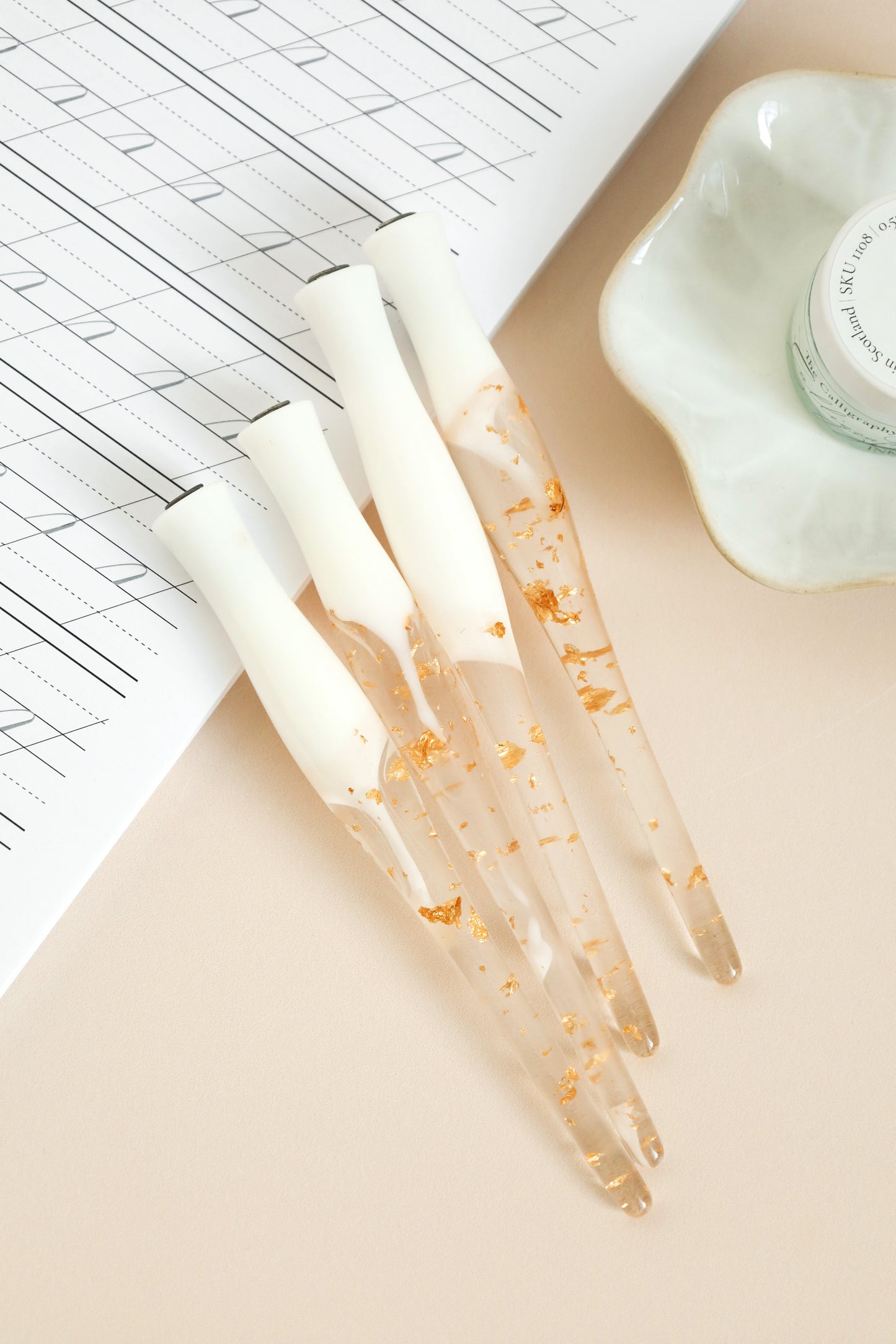 Coloured Gold Leaf Resin Pen