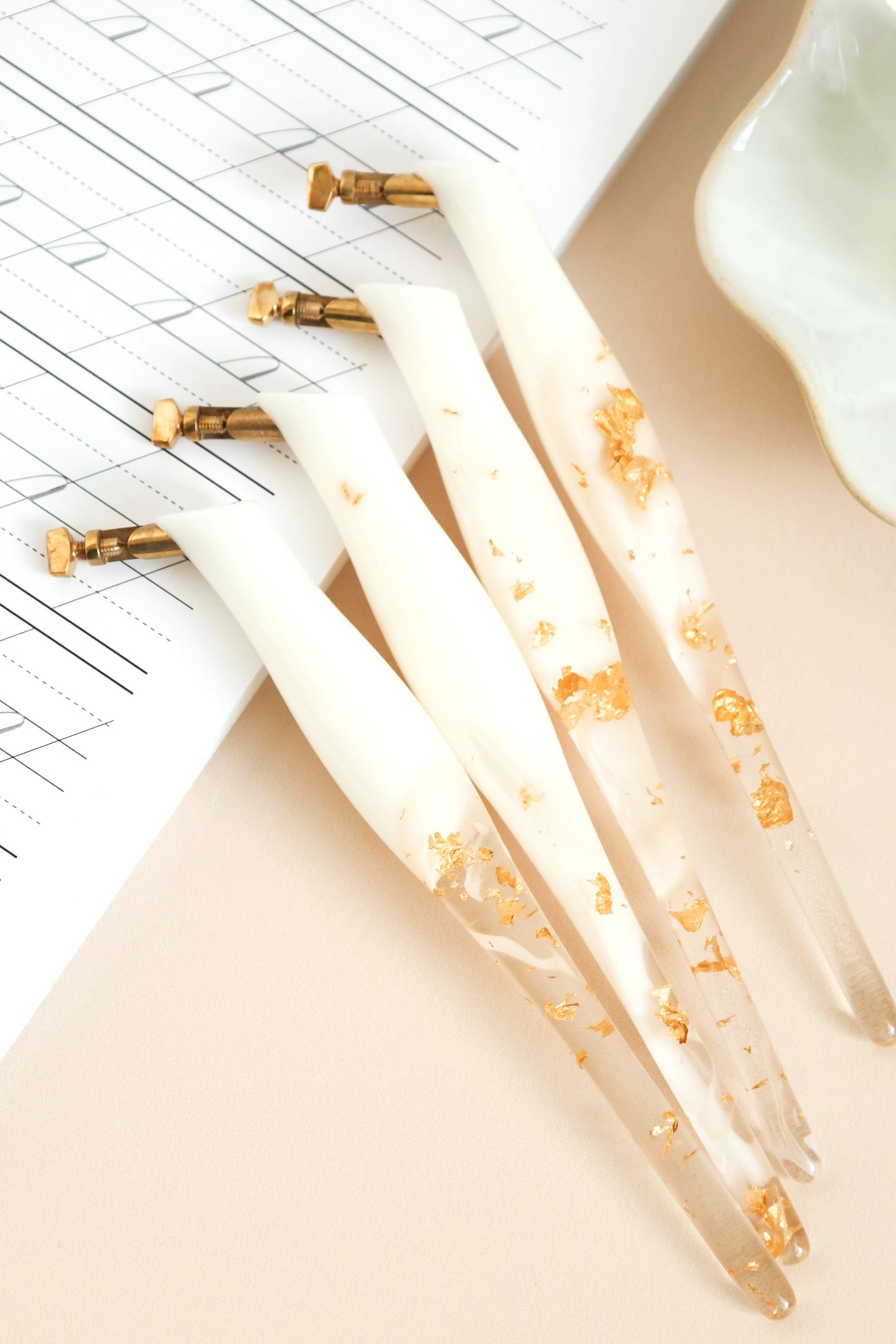 Coloured Gold Leaf Resin Pen