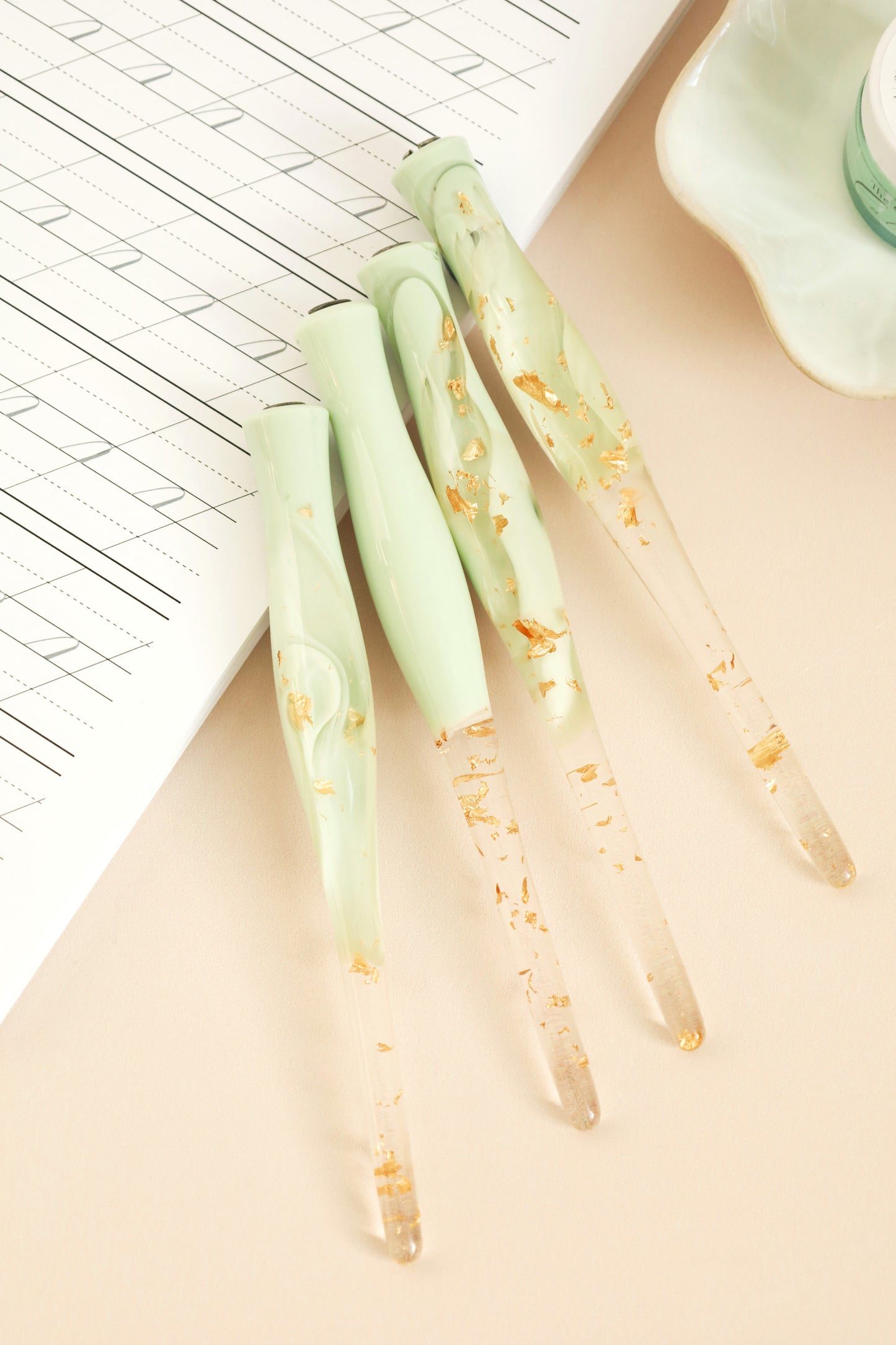 Coloured Gold Leaf Resin Pen