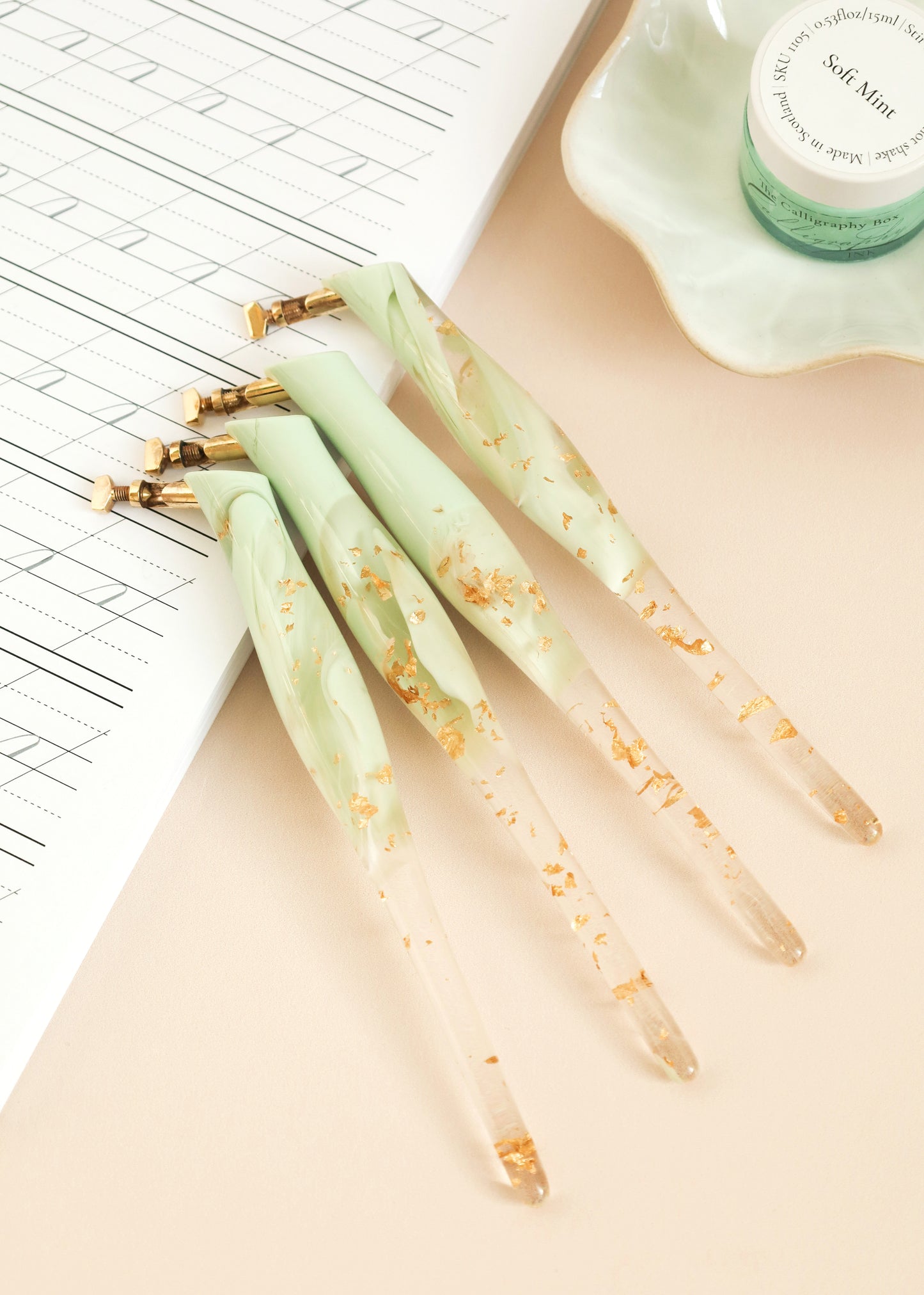 Coloured Gold Leaf Resin Pen