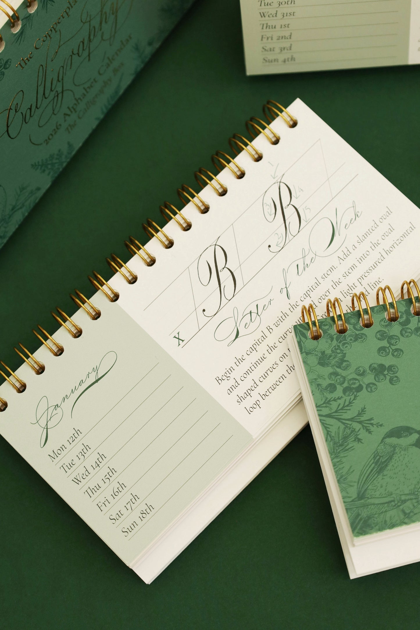 Copperplate Alphabet Desk Calendar 2026